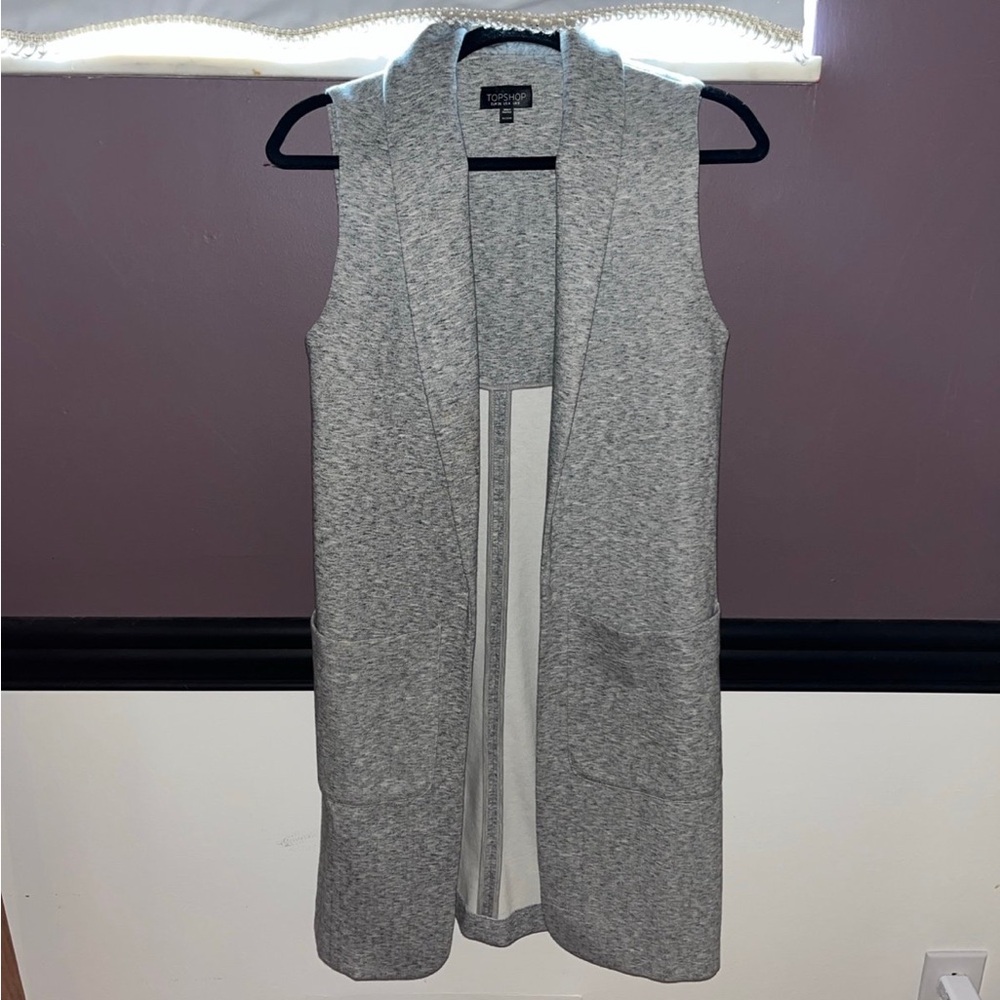 Topshop Gray Knit Cardigan